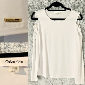 Calvin Klein White Cold Shoulder Top